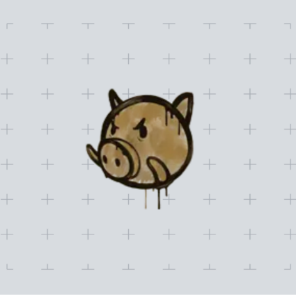 涂鸦|猪 (棕褐)
